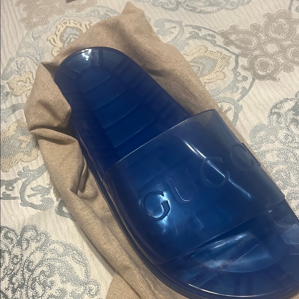 Blue Slide Sandals